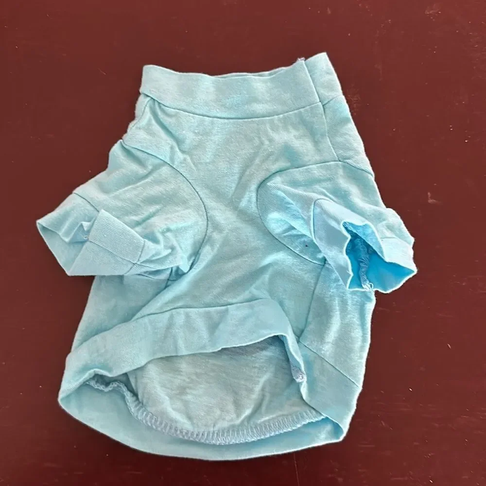 Baby Bao Dog Shirt Blue Anchor Graphic Pet Clothing Size XS Small Puppy Tee